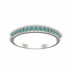 Natural Emerald Eternity Band, Emerald Ring, May Birthstone Ring, Emerald May Birthstone, Emerald Wedding Band, Green Gemstone Ring