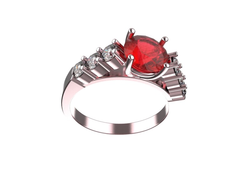 Ruby Ring, Sterling Silver, Statement, Red Gemstone, Engagement