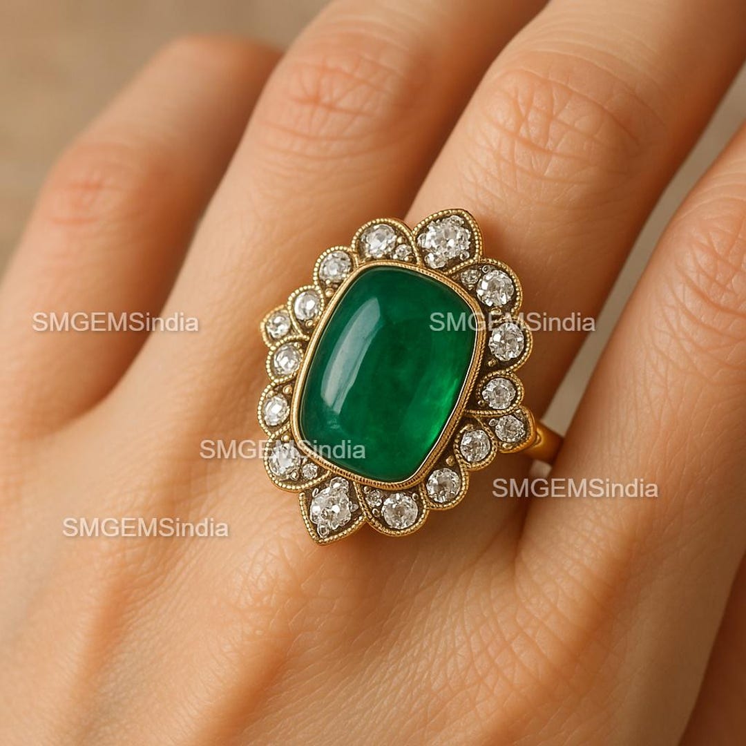 ビンテージ　エメラルド　ダイヤ　リング K18 エメラルド リング 指輪 5月誕生石 emerald diamond ダイヤモンド