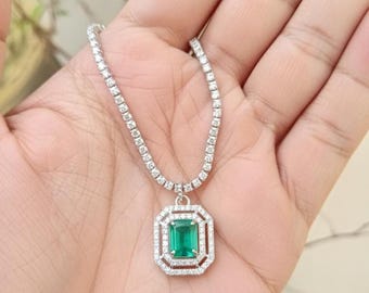 Natural Emerald Women Luxury Necklace, 18k Gold Necklace, Natural Gemstone Choker By SMGEMSindia