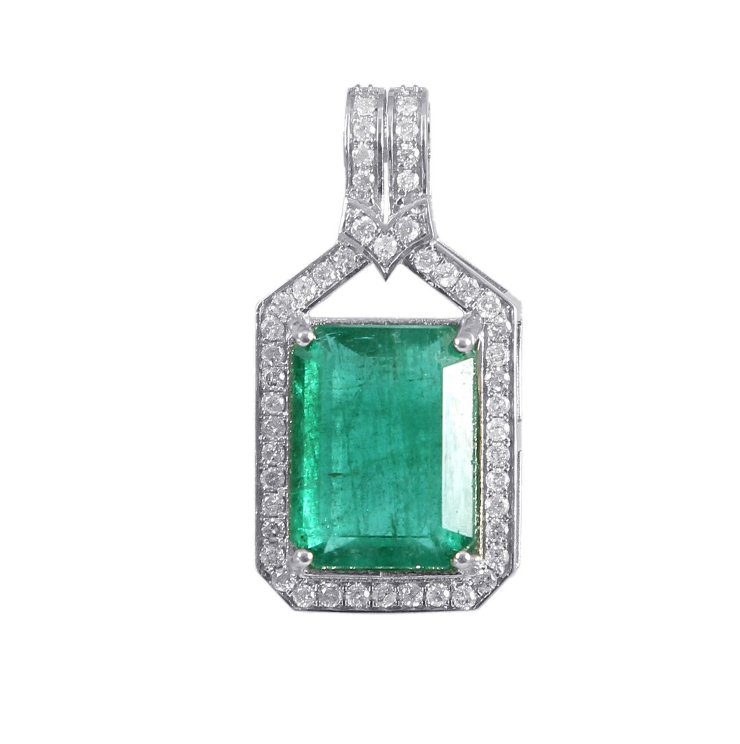 Natural Emerald Pendant / May Birthstone Emerald Pendent for - Etsy