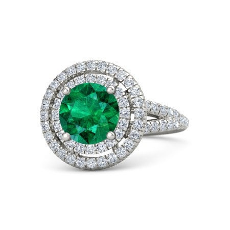 Raw Natural Emerald and Diamond Engagement Ring / 18k May | Etsy