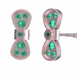 Brinco de esmeralda natural feminino com piercing para mulheres e meninas / presente de aniversário, casamento, natal, piercings (peça única)