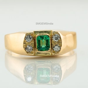 Emerald Cut Emerald Solitaire Ring: 1.80 CT Vivid Green, 14k Yellow Gold