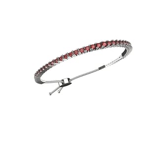 14K Gold Bracelet With Ruby Eternity Bracelet - Simple Bracelet - Gold Bracelet - Gold Jewelry - Love Bracelet/ christmas gift