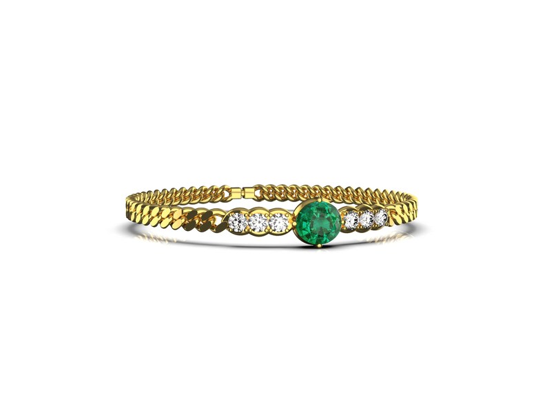 Natural Emerald Bracelet / Diamond Bracelet For Womans And Girls