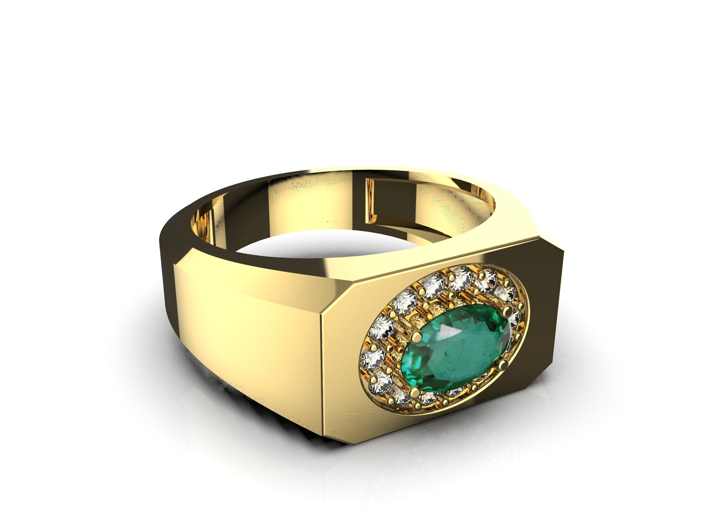 Natural Emerald And Diamond Men