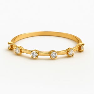 Diamant-Hochzeitsring aus 585er Gold / Diamant-Verlobungsring / Ehering / Goldring mit Diamanten / edler Schmuck