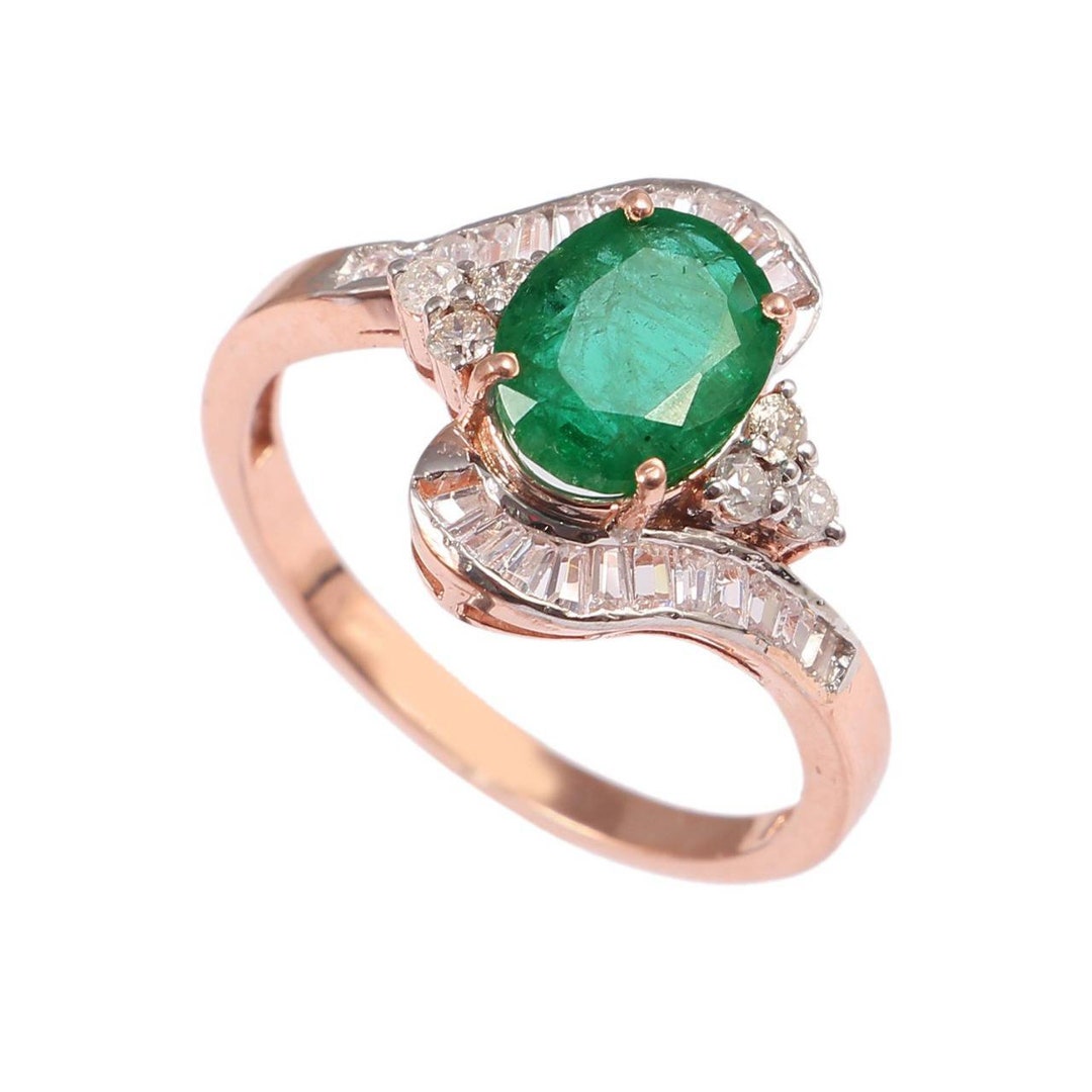Natural Emerald Ring / Australian Diamonds Ring for Womans in - Etsy