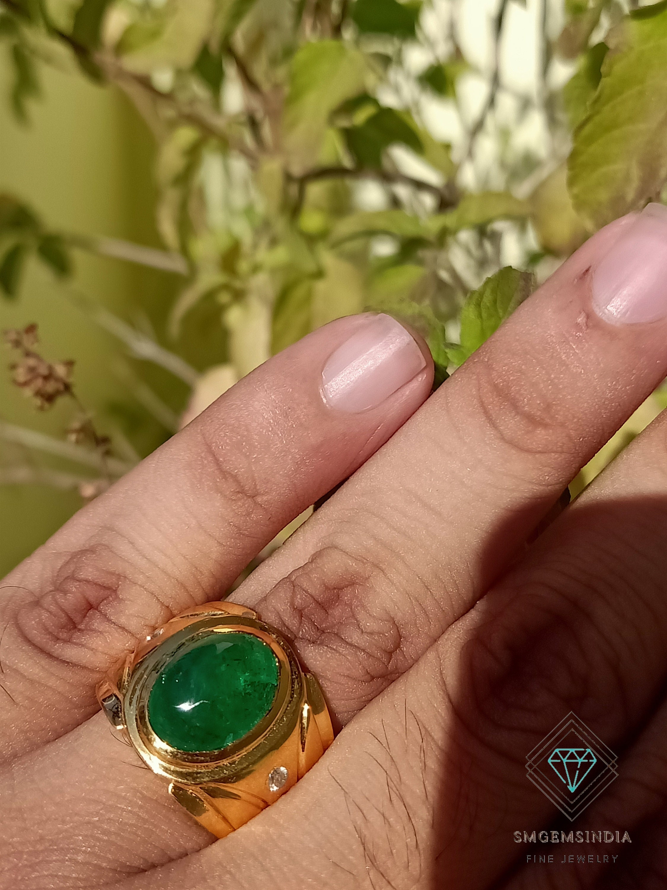 Men's Emerald Statement Ring For Women And Girls In Solid Gold / Best Men's Gift Ring / Men Emerald Ring
