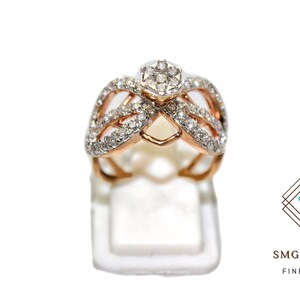 Einzigartiger Stil Designer Naturdiamant Hochzeit Verlobungsring für Frauen und Mädchen in 14k Massivgold / Weihnachtsgeschenk Ring / Weihnachtsgeschenk
