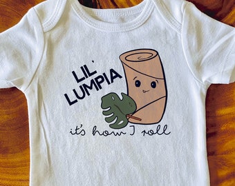 Baby Onesies. Funny Baby Onesies. Baby Bodysuit/Snap Bottom - Lil Lumpia - It's How I Roll - onesie Cute Hawaii Kawaii - Filipino Shirt