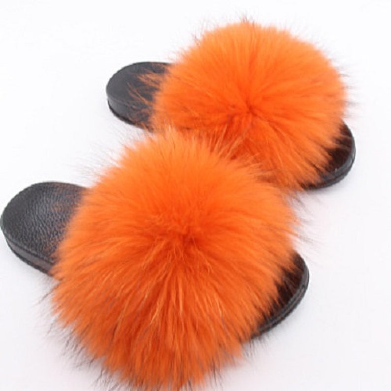 big fluffy fur slippers