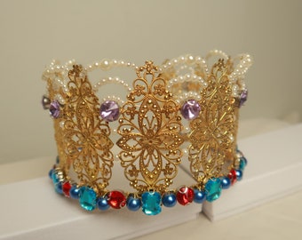 Couronne en or/diadème de style baroque fait main