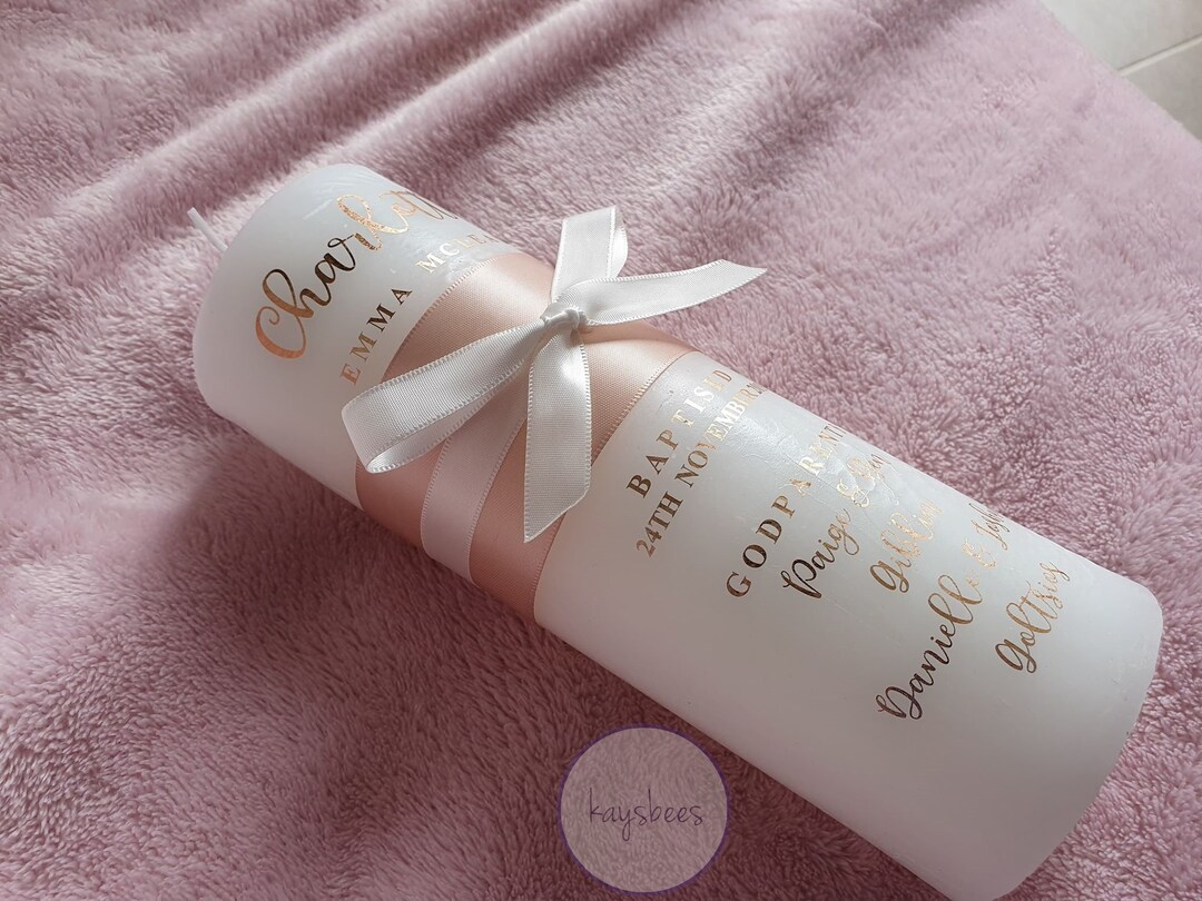 Baptism Christening Candle With or Without Godparents Candles Etsy