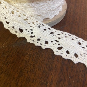 1.25&quot; Cluny Lace, Antique White 9.8&#39; Roll, Oasis Lace, Oasis Cluny Lace, Antique White Lace, Small Lace