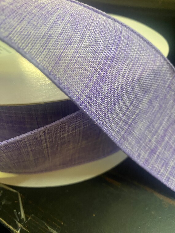 2.5x50yd, Purple Denim Wired Ribbon, Wired Ribbon, 50yd Ribbon