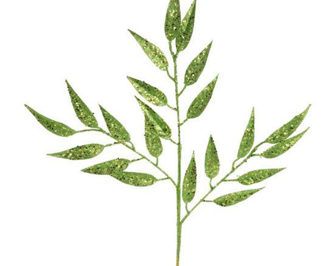 Lime green glitter christmas decorations