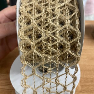 2.5&quot;X10yd Wired Hex Open Weave Ribbon - Natural -  RJ33240-15