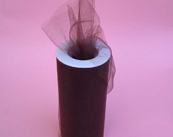 6" Brown - Tulle Fabric-25yds/Spool