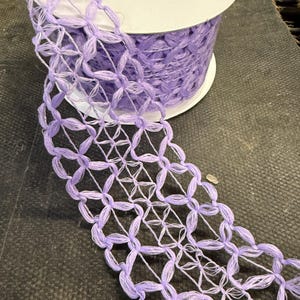 2.5&quot;X10yd Wired Hex Open Weave Ribbon - Lavender -  RJ33240-48