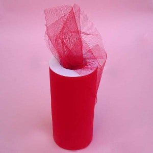 6&quot; Red - Tulle Fabric-25yds/Spool