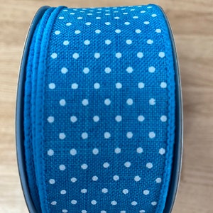 Ruban métallique de 1,5 x 10 m, ruban à pois, ruban avec fil, ruban oeuf de Robin, ruban de printemps, ruban de ferme, ruban turquoise, ruban sarcelle