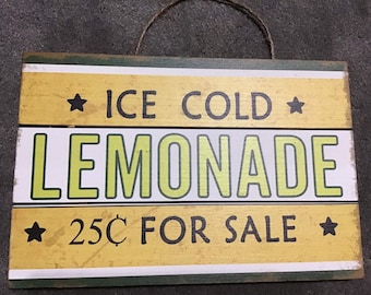 Ice Cold Lemonade Sign, Farm Sign, Farmhouse Sign, Lemon Sign, Lemon Decor, Farmhouse, Wreath Sign, Lemonade, Lemonade Decor