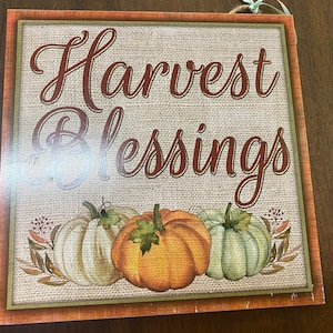 Harvest Blessing Sign, Fall Sign, Pumpkin Sign, Harvest Sign, Fall Decor, Fall, Wreath Sign, Pumpkin Decor, Leopard, plaid decor