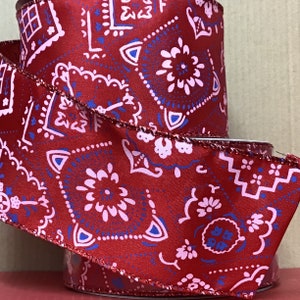 2,5 "x10yd verdrahtetes abstraktes Band, rotes Band, verdrahtetes Band, 4