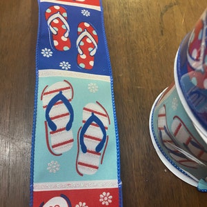 2.5 "x10yd bedrade slipper lint, Flip FlopRibbon, Wired Ribbon, Basic lint, Boerderij lint, patriottisch lint, 4 juli, onafhankelijkheid