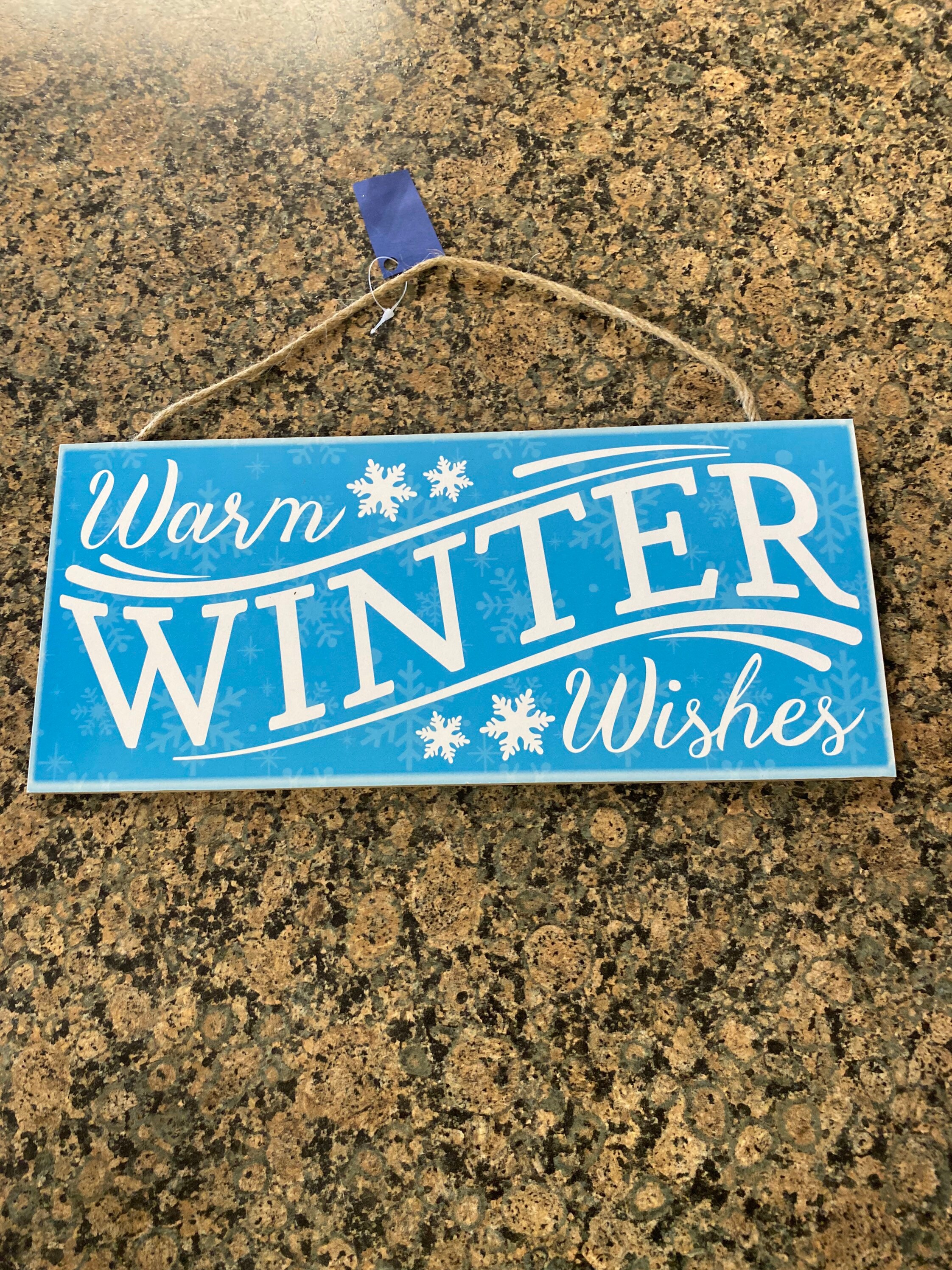 Warm Winter Wishes Sign Christmas Sign Mdf/paper Sign - Etsy