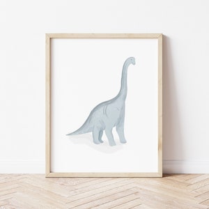 Brontosaurus Dinosaur Poster, Pre-Historic Playroom, Dino Bedroom Decor/ Accessories, Dinosaur Art Print, Jurassic Park, Dino Gift for Boys