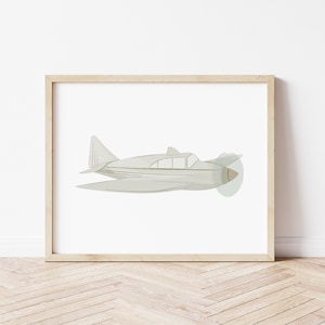 Airplane Wall Print, Children&#39;s Aviation Print Art, Plane Nursery Decor, Boys Travel/ Adventure Poster, Pilot Theme, Transport Bedroom Decor