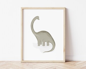 Diplodocus Dinosaur Wall Print, Pre-Historic Bedroom Decor, Dino Room Accessories, Dinosaur Art Print, Jurassic Park, Dino Gift for Boys