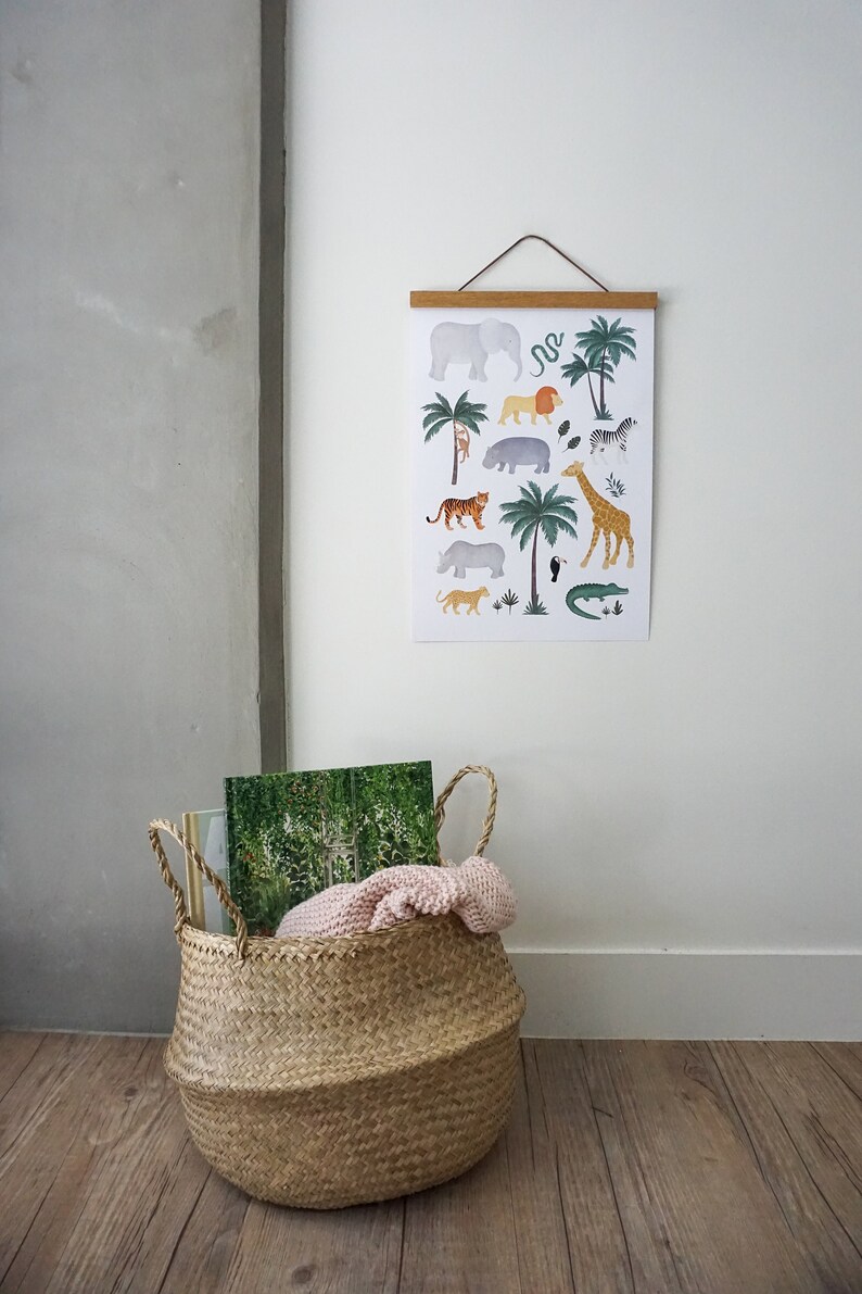 Safari Animals Nursery Print Children's Jungle Wall Art Etsy