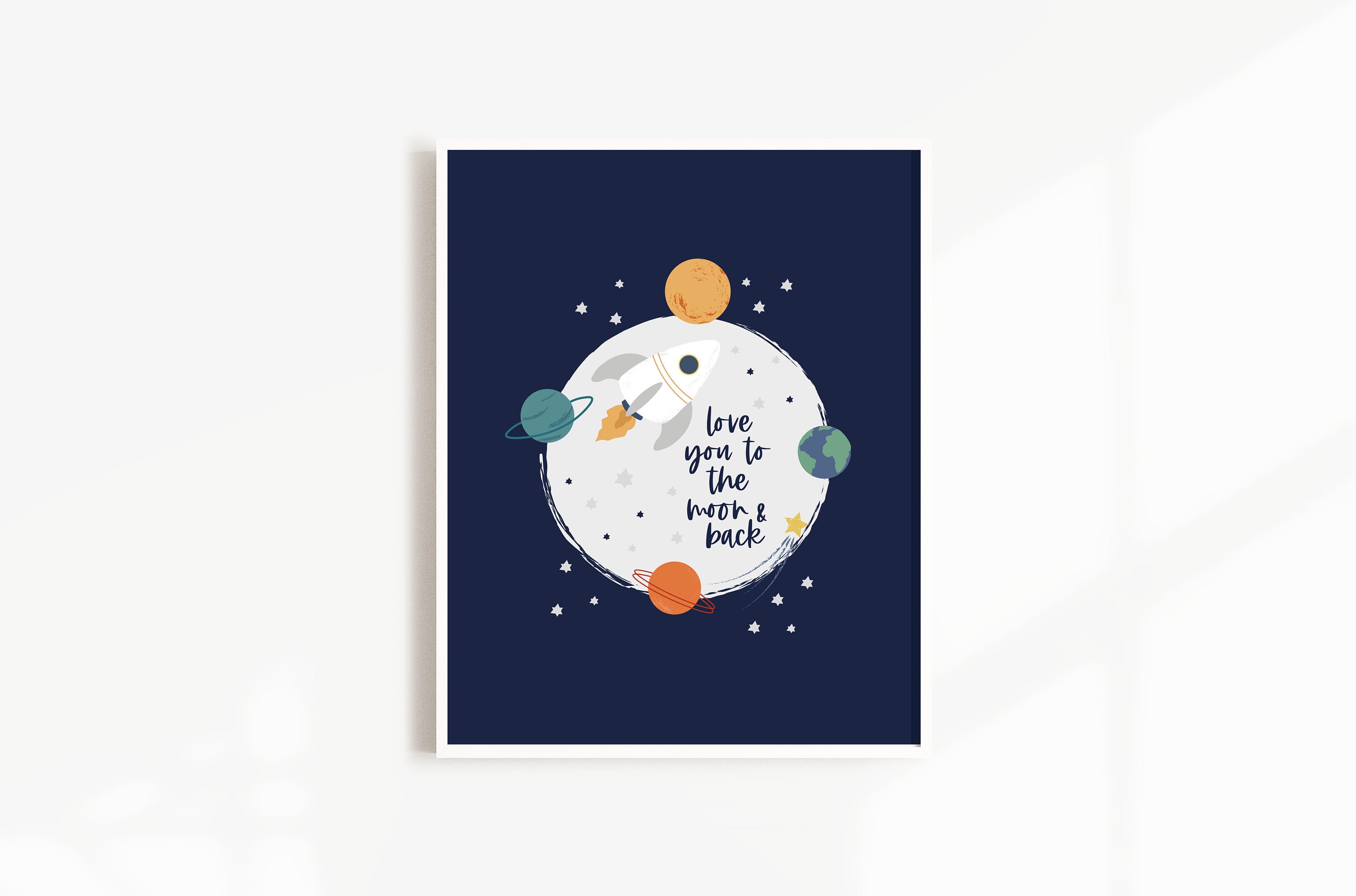 Space Theme Wall Art 'love You to the Moon and Back' Etsy