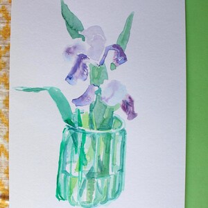 Iris n02 - Watercolor from the "Iris" series (17.8 x 25.4 cm)