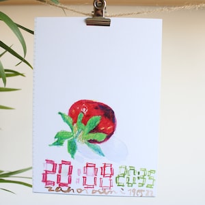 Dessin Fraise 2 - impression sur carte A6
