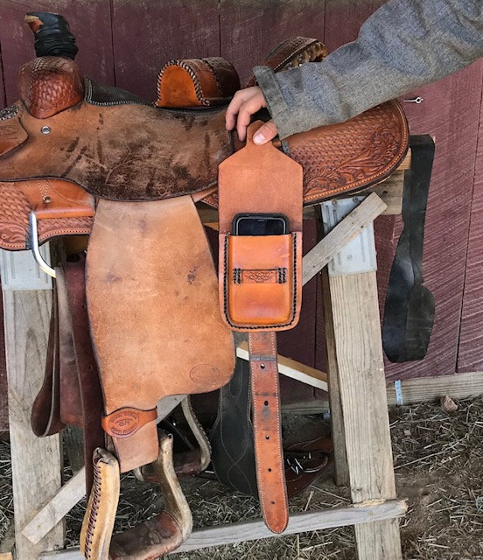Saddle Phone Holder Personalized Leather Phone Holder for Etsy