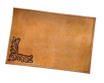 Tooled Leather Mousepad, Personalized Leather Mouse Pad