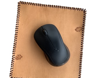 Leather Mousepad, Personalized Leather Mouse Pad with Lacing