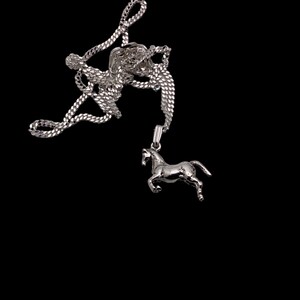 Horse Necklace, Silver Horse Charm Necklace