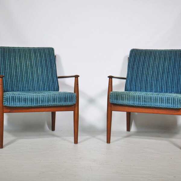 Grete Jalk Sessel Set 60er Jahre Teak Lounge Chair France & Son