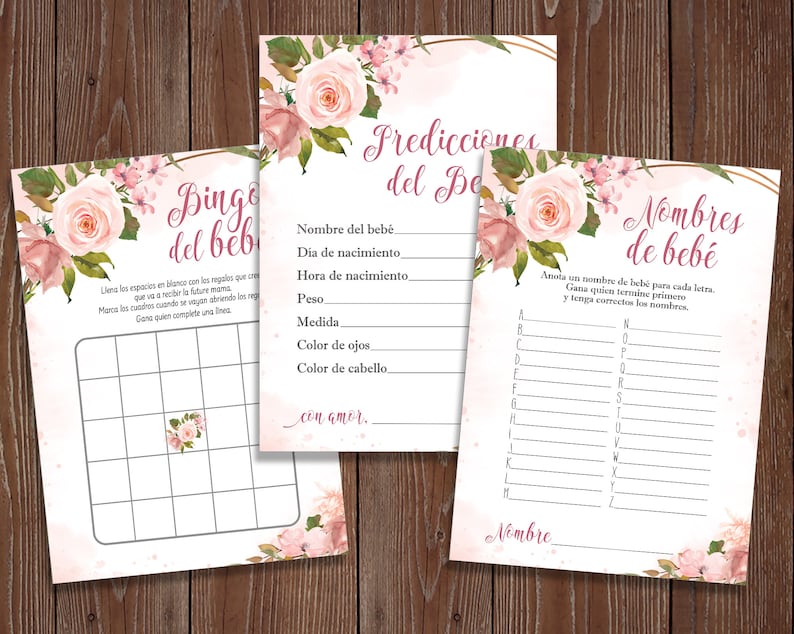 Bilingual Babyshower English and Spanish Baby Shower Games Etsy