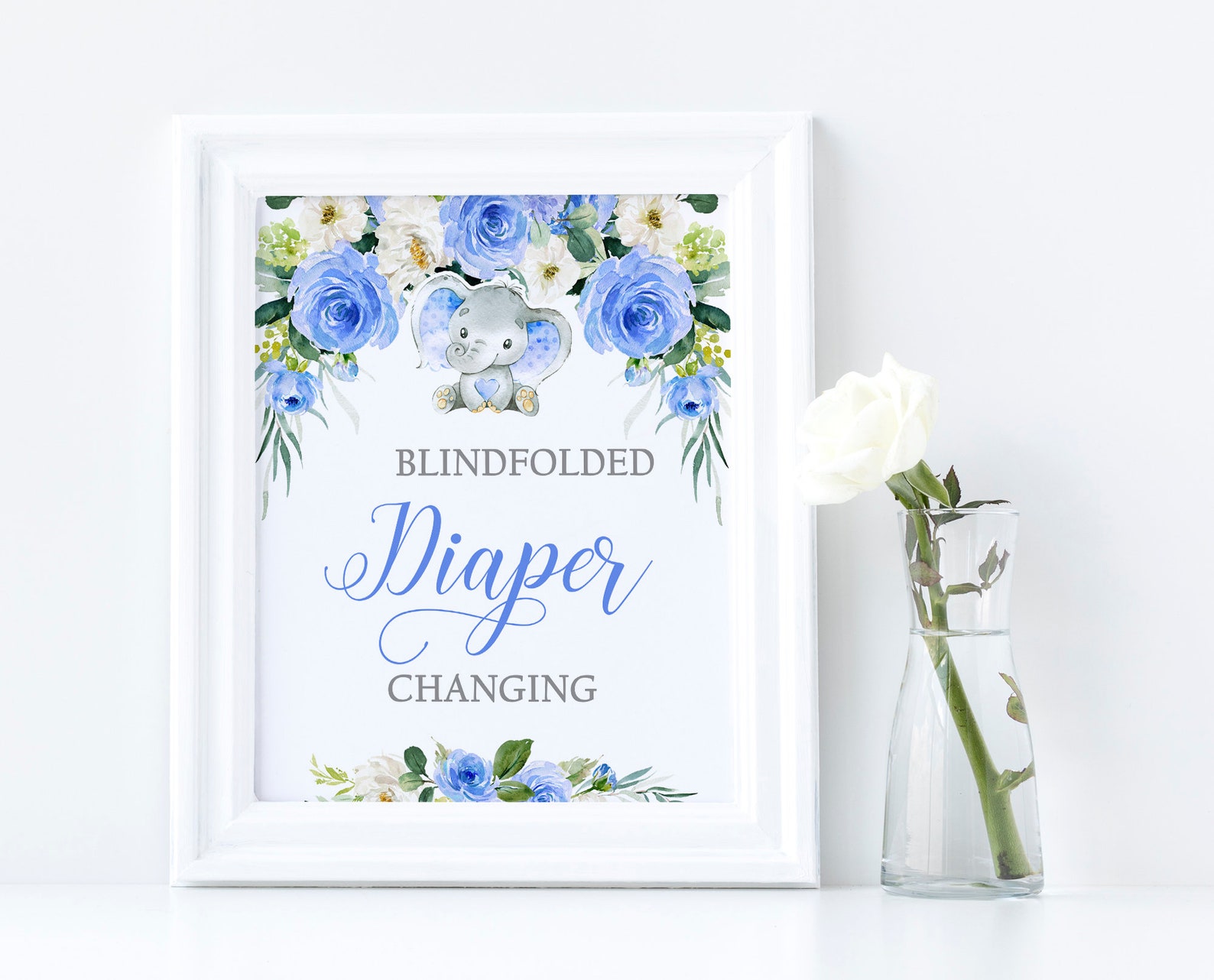 Blindfolded Diaper Changing Game Baby Shower Diaper Change Etsy