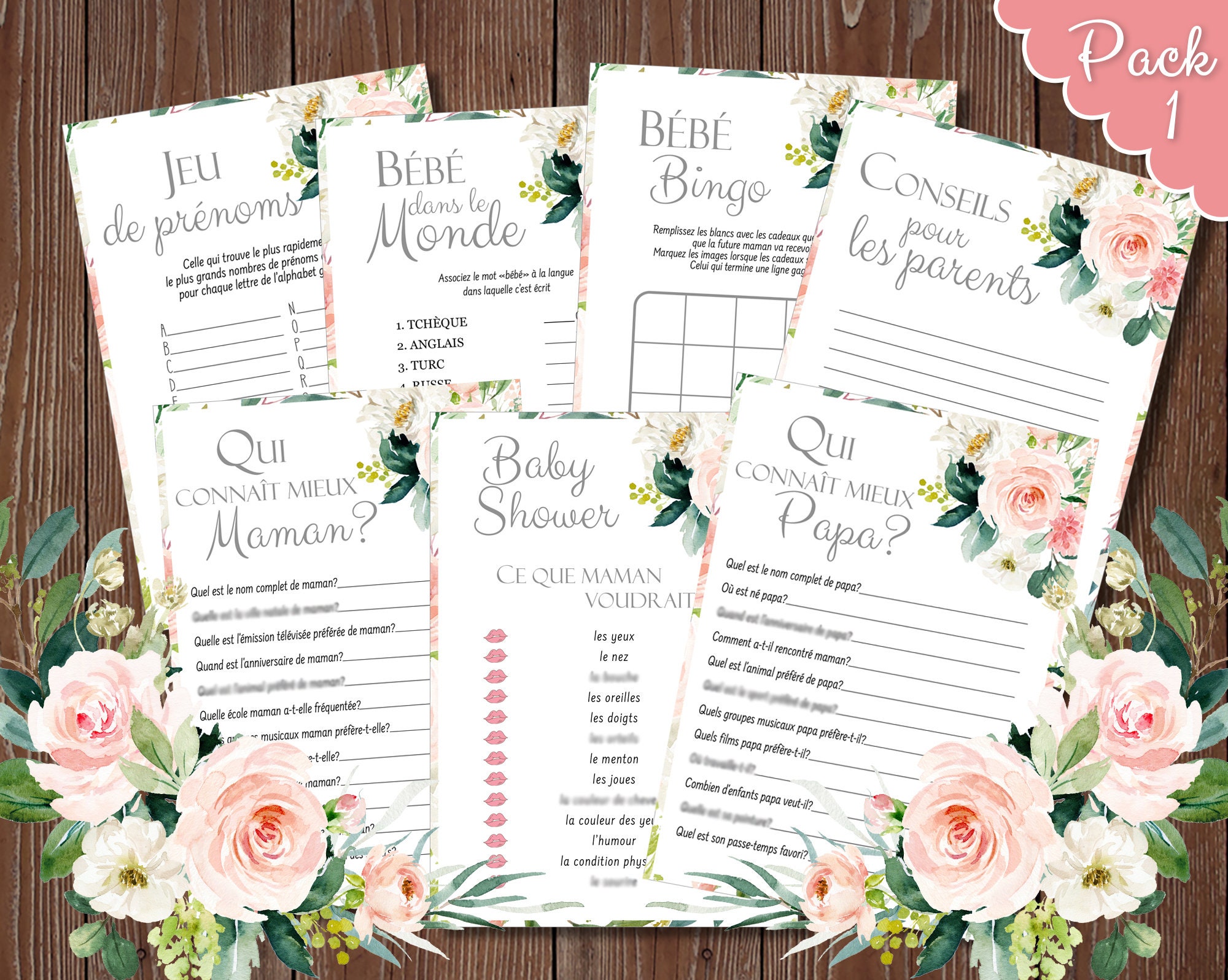 Jeux De Baby Shower French Baby Shower Games Jeux De Bebe Etsy Jeux De Baby Shower French Baby Shower Games Jeux De Bebe Etsy