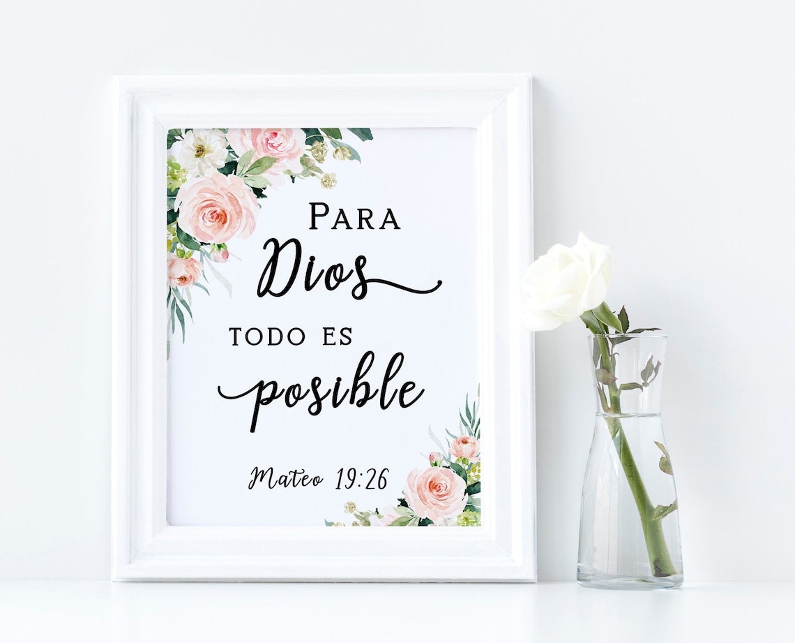 Spanish Bible Verse Bible Verse Quote Spanish Spanish Bible  Etsy