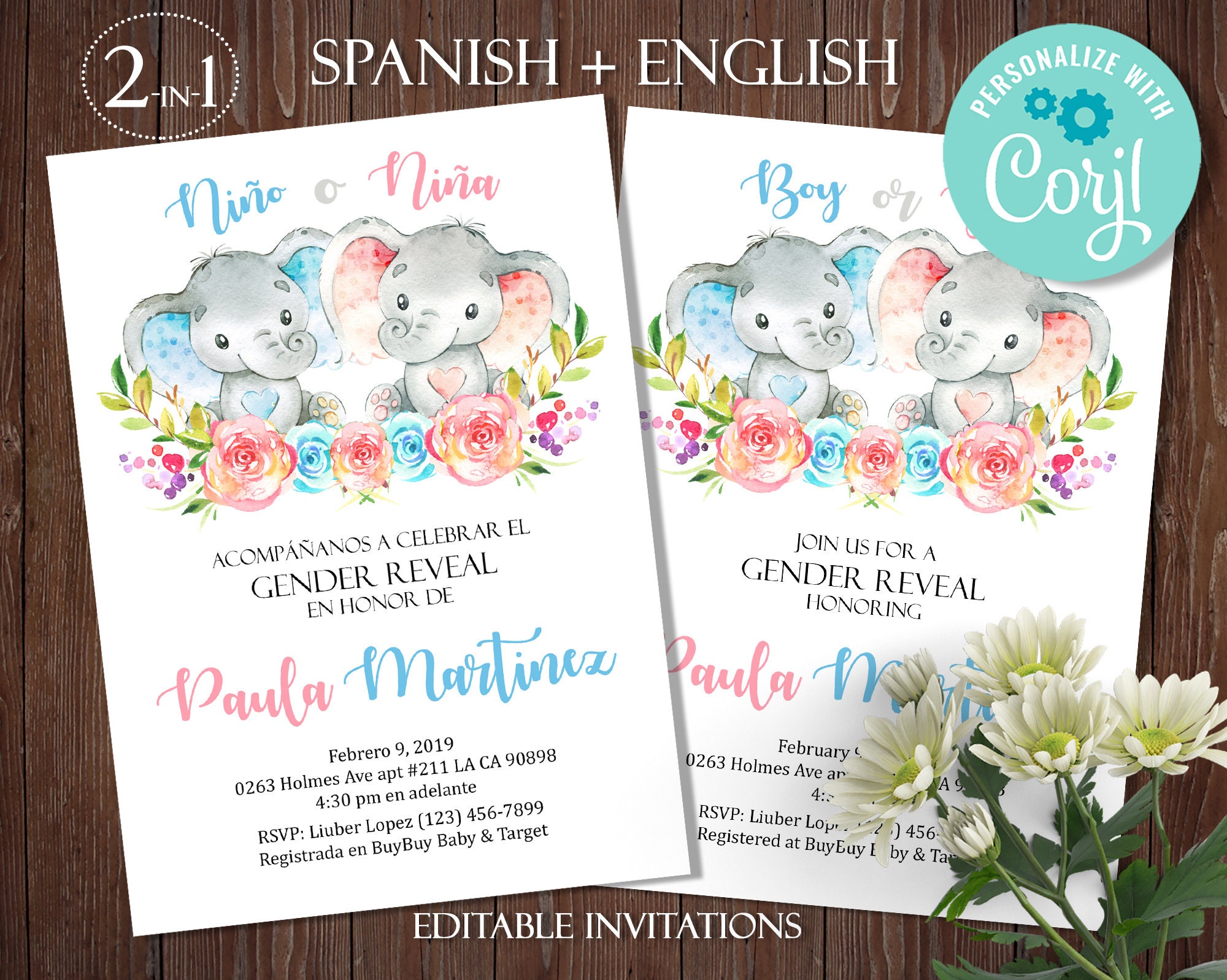 Gender Reveal Invitations In Spanish - k536sik