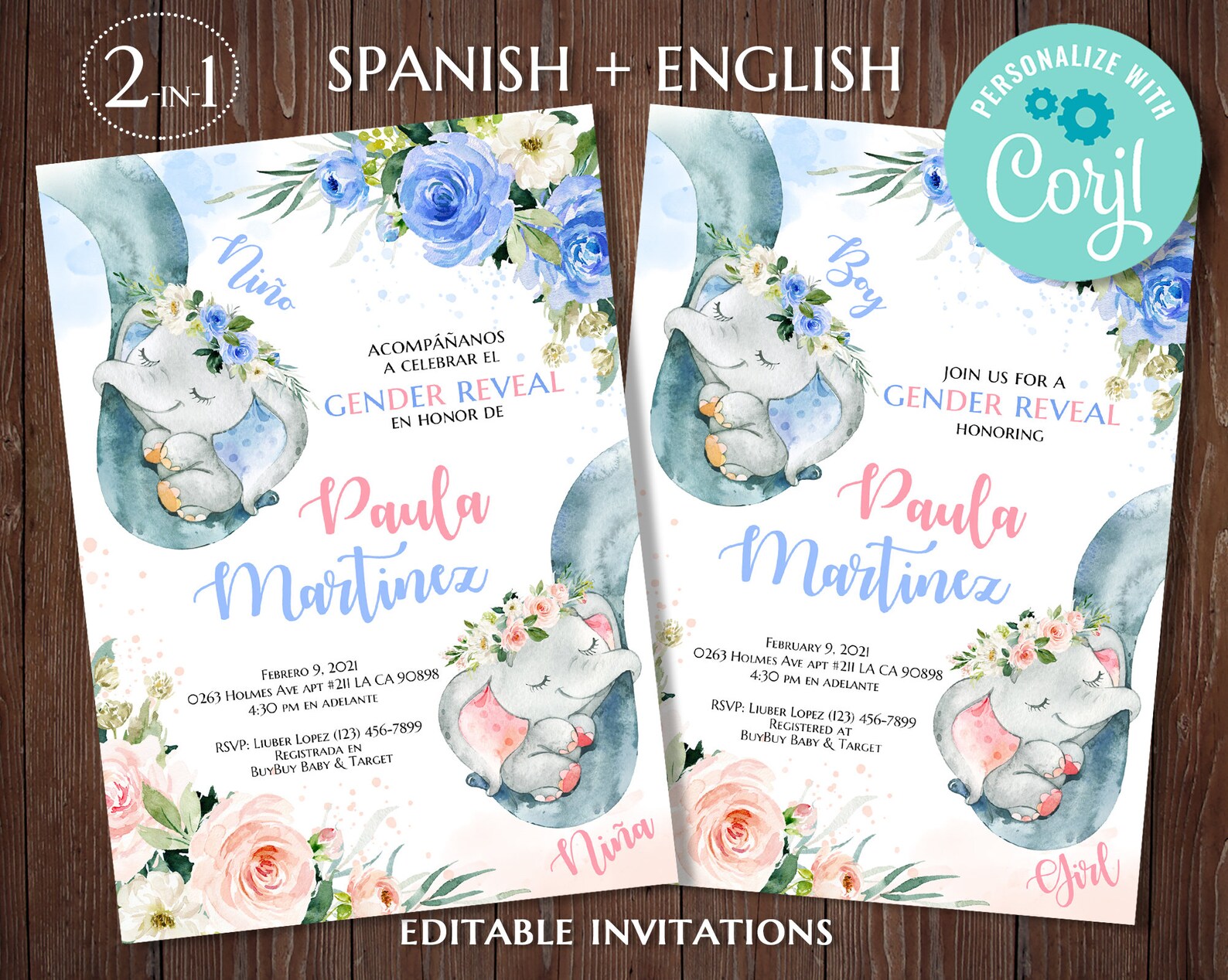 Spanish Gender Reveal Invitation Boy or Girl Invitation Niño Etsy
